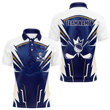 Load image into Gallery viewer, White and Blue Camo Custom Golf Polo Shirts For Men, mens golf outfit team golf shirts NQS9710