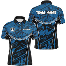 Load image into Gallery viewer, Blue camo Men Bowling Polo Shirts custom team bowling jerseys, gift for bowlers NQS7490