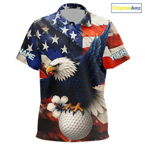 American Flag Eagle Kid golf polo shirts custom patriotic Eagle golf attire for Kid NQS9976