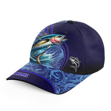 Load image into Gallery viewer, Tuna fishing blue camo Custom fishing hats, saltwater Angler Tuna fishing hat cap NQS8954