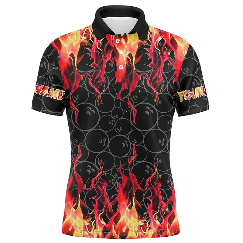 Black and Red Flame camo Men bowling shirts Custom Flame Bowling Shirt Team Bowling Jersey NQS8961