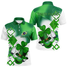 Load image into Gallery viewer, Green shamrock Mens bowling polo, quarter zip shirts Custom St Patrick Day team league bowling jerseys NQS9556