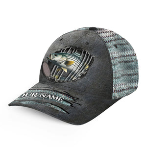 Striped Bass fishing scales Custom fishing hat Unisex Fishing Baseball Angler striper hat cap NQS4932