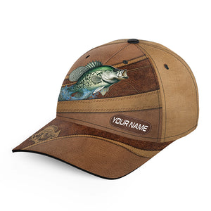 Crappie fishing hats for men, women custom name baseball best Crappie fishing hat NQS4939