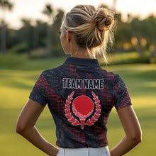 Load image into Gallery viewer, Black and Red Camo Golf Polo Shirts For Women Custom ladies golf outfit team golf shirts NQS9715