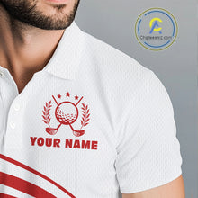 Load image into Gallery viewer, Personalized Christmas polo golf shirts for men custom white and red mens golf wear team golf jersey NQS11076