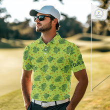 Load image into Gallery viewer, Funny Green Frog pattern Golf polo shirt for men Custom mens golf top, personalized golf gifts NQS11284