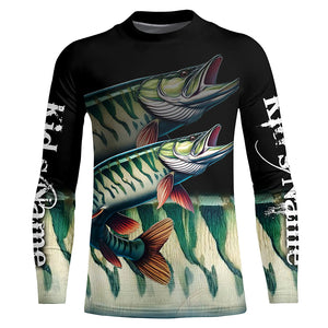 Musky fishing Customize name All over print shirts personalized fishing gift, Muskie fishing jerseys NQS225