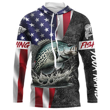 Load image into Gallery viewer, American Flag crappie Fishing Custom long sleeve Fishing Shirts for men personalized Fishing jerseys NQS4958