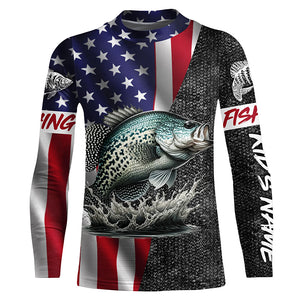 American Flag crappie Fishing Custom long sleeve Fishing Shirts for men personalized Fishing jerseys NQS4958