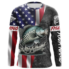 Load image into Gallery viewer, American Flag crappie Fishing Custom long sleeve Fishing Shirts for men personalized Fishing jerseys NQS4958