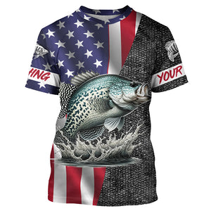 American Flag crappie Fishing Custom long sleeve Fishing Shirts for men personalized Fishing jerseys NQS4958