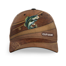 Load image into Gallery viewer, Largemouth bass fishing hats for men, women custom name baseball best fishing hat NQS3486