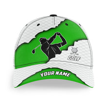 Load image into Gallery viewer, Green and white golf ball skin Golfer hat custom golf sun hats for men, women NQS8742