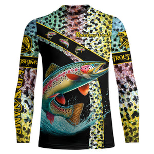 Rainbow trout fishing scales UV protection Custom long sleeve fishing shirts, trout fishing jerseys NQS4385