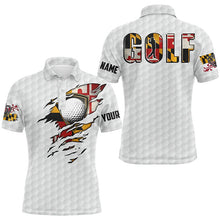 Load image into Gallery viewer, Mens golf polo shirts vintage Maryland flag custom team golf shirts, patriot white golf tops NQS7656