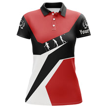 Load image into Gallery viewer, Red, white and black Women golf polo shirt custom golf sport team polo shirts, ladie golf tops NQS5789