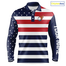 Load image into Gallery viewer, Custom American Flag Golf Polo Shirts For Men, Personalized Patriotic Mens Golf attire NQS10500