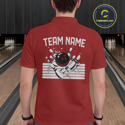 Retro Black and red stripe Bowling shirts For Men custom bowling team jerseys Bowler Outfits NQS11096