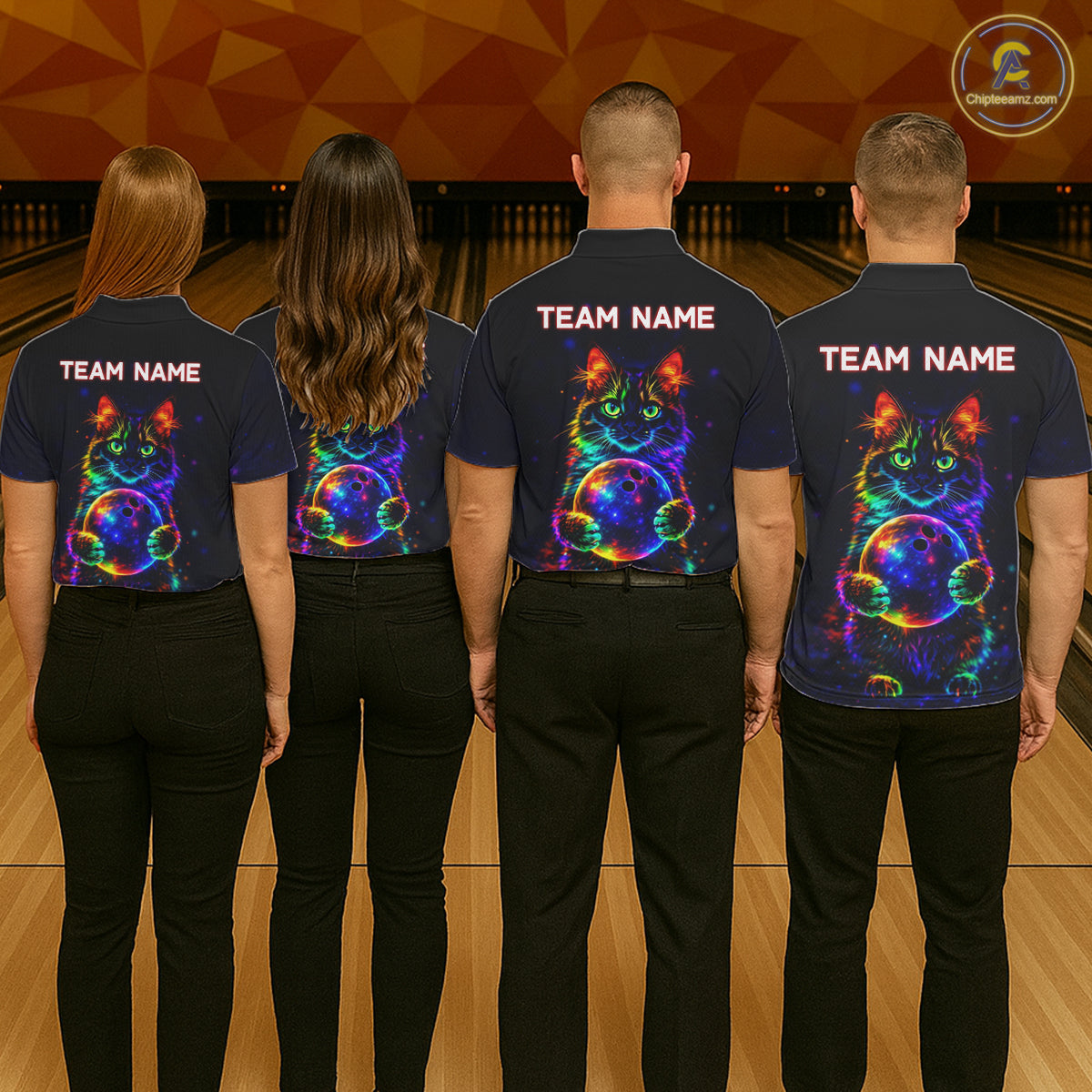 Neon Cat Bowling Jerseys for Men Custom Team Bowling Apparel, best bowling shirts NQS11516