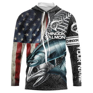 Chinook salmon fishing American flag patriotic fishing shirts for men Performance Customize NQS1693