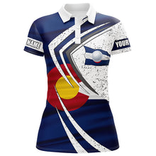 Load image into Gallery viewer, Women golf polo shirt Colorado flag custom team golf shirts, patriot golf tops for women NQS7504