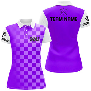 Womens golf polos shirts custom funny ladies golf shirts, women golf clothes | Purple NQS5513