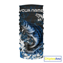 Load image into Gallery viewer, Blue Camo Largemouth Bass fishing Custom sun protection Bass fishing shirts, Bass fishing team jerseys NQS9994