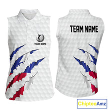 Load image into Gallery viewer, Personalized Texas Flag Women sleeveless polo shirt, Custom Patriotic Golf Team Shirts For ladies NQS10156