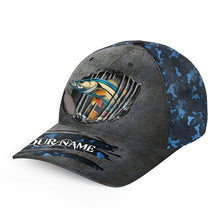 Load image into Gallery viewer, Snook fishing sea camo Custom fishing hat Unisex Fishing Baseball Angler hat cap NQS4381