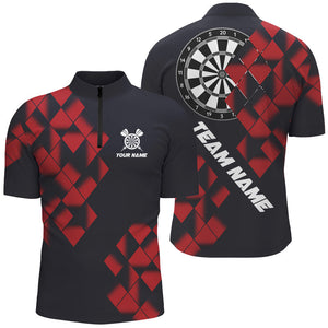 Personalized Black and Red Darts Board 3D Printed Men Dart Shirts Custom Cool Dart Jerseys For Team NQS9000