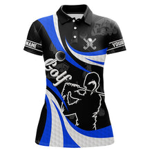 Load image into Gallery viewer, Black and White Women Golf Polo Shirts custom ladies golf top, best golf gifts | Blue NQS9231