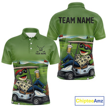 Load image into Gallery viewer, Funny Green frog Mens Golf polo shirts Custom golf outfit for men, personalized golf gifts NQS11300