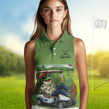 Load image into Gallery viewer, Funny Green frog Sleeveless polo shirts Custom golf outfit for ladies, personalized golf gifts NQS11300