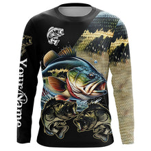 Load image into Gallery viewer, Largemouth Bass Fishing Scale Customize Name All Over Printed Shirts Personalized Fishing Gift NQS230