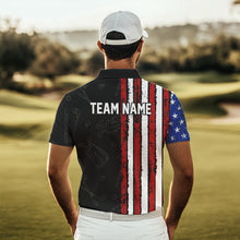 Load image into Gallery viewer, Black Camo American Flag Golf Polo Shirts For Men custom Patriotic golf outfit Team Jerseys NQS9727