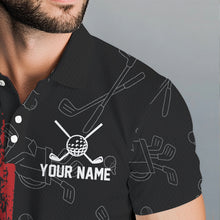 Load image into Gallery viewer, Black Camo American Flag Golf Polo Shirts For Men custom Patriotic golf outfit Team Jerseys NQS9727