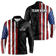 Load image into Gallery viewer, Black Camo American Flag Golf Polo Shirts For Men custom Patriotic golf outfit Team Jerseys NQS9727
