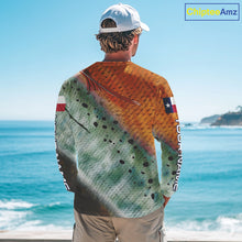 Load image into Gallery viewer, Texas slam redfish trout flounder scales Texas flag Custom patriotic fishing long sleeve shirts NQS10163