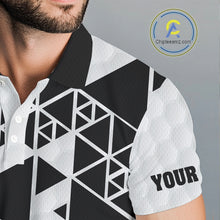 Load image into Gallery viewer, Funny Mens golf polo shirts black and white custom I was one under today, under a tree, bush, water NQS10164