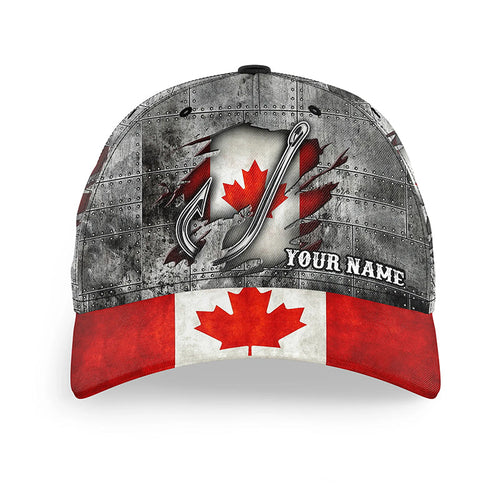 Canadian flag fish hook fishing camo Custom fishing hat Unisex Fishing Baseball Angler flag hat cap NQS8526