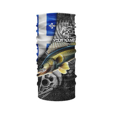 Load image into Gallery viewer, Quebec Flag walleye Fishing Custom long sleeve performance Fishing Shirts, walleye Fishing jerseys NQS4179