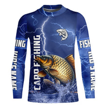 Load image into Gallery viewer, Carp Fishing blue lightning jerseys custom performance Long Sleeve tournament fishing shirts NQS9235