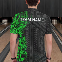 Load image into Gallery viewer, Black and Green Tribal pattern Mens Bowling Shirts Custom Bowling outfit men Team bowling league jersey NQS9739