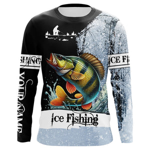 Yellow Perch Ice Fishing custom name 3D All Over Printed Shirts For Fisherman NQS302