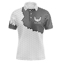 Load image into Gallery viewer, White golf ball pattern metal Mens golf polos shirts custom cool polo shirts for men, golfing gifts NQS9251