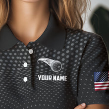 Load image into Gallery viewer, Golf Polo Shirts For Women Custom Team Name golf tops for ladies, unique golf gifts | Black NQS9748