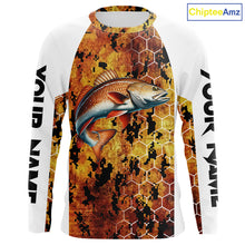 Load image into Gallery viewer, Redfish Fishing Scales Camo custom performance long sleeve Redfish fishing shirts NQS10005