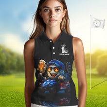 Load image into Gallery viewer, Funny American Flag Golf ball Women sleeveless polo shirts custom golf and beer ladies golf apparel NQS10009