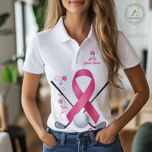 Load image into Gallery viewer, Pink ribbon golf ball clubs Women polo golf shirts Custom Breast cancer awareness team golf jerseys NQS10506